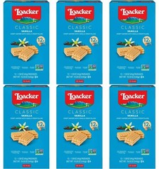 6 PACK – Loacker Classic Crispy Wafers, Vanilla, 1.59 oz, 12 ct