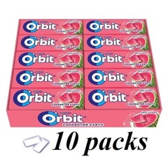 10 packs of Wrigley’s Orbit Juicy Watermelon chewing gum 14g (140 g)