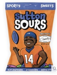 Sutton Sours Candy – Denver Broncos (Blue raspberry, Strawberry, Green Apple