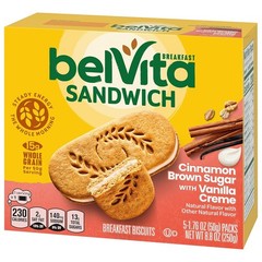 Convenient & Delicious Cinnamon Vanilla Cream Breakfast Biscuits, 30 Total Packs