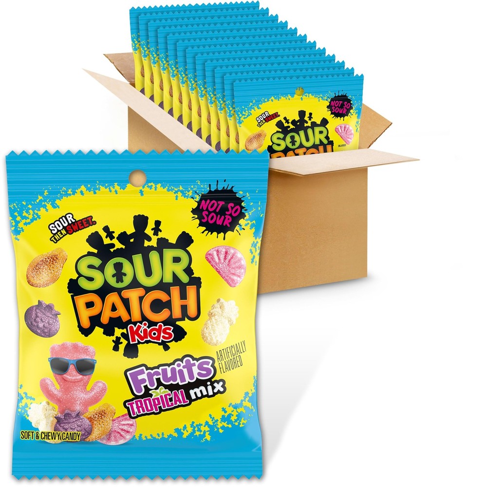 Fruits Tropical Mix Soft & Chewy Gummy Candy, Bulk Candy, 12-3.08 oz Bags
