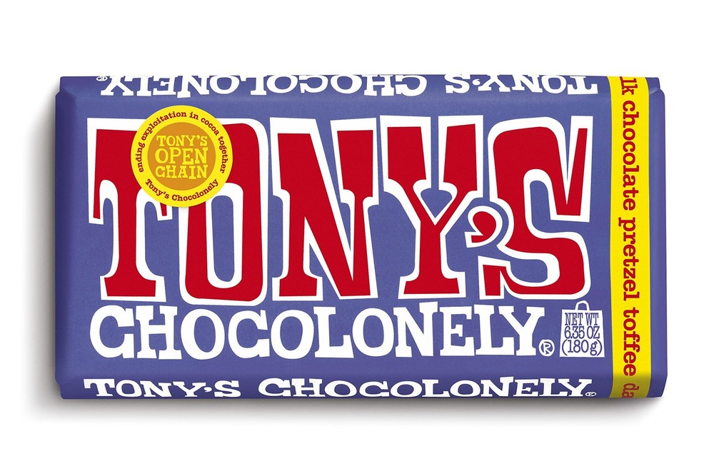 (Pack of 15) Tony’s Chocolonely Dark Milk Chocolate Pretzel Toffee Bar 6.35 Oz