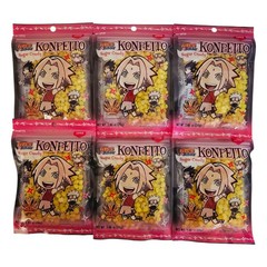 Naruto Shippuden Sugar Candy Konpeito Sakura Pineapple Flavor 70g, Pack of Six