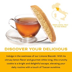 Nonni’s Limone Biscotti, Individually 1-Pack (6.88 Ounces), Yellow, White