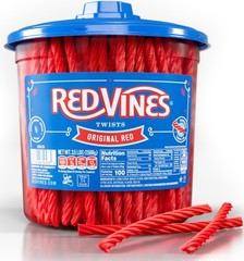 Red Vines Licorice Candy Original Flavor Soft 3.5 lbs (Single Jar),