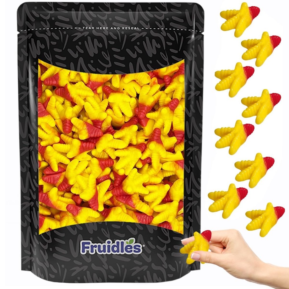 Chicken Gummi Feet Candy, Delicious Peach Fruit Flavors Gummies (2 Pounds)