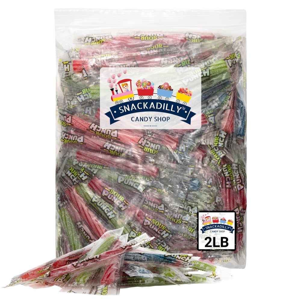 Sour Punch Twists Mini Straws Assorted Flavors 2Lb Delicious Sour Candy
