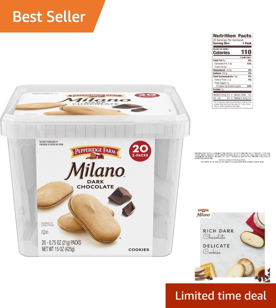20-Pack Milano Dark Chocolate Cookies – Kosher & Irresistibly Delicious