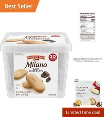 20-Pack Milano Dark Chocolate Cookies – Kosher & Irresistibly Delicious