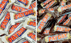 Payday CHOCOLATE/ORIGINAL Peanuts SNACK SIZE Bars Indiv Wrapped BULK – ONE POUND