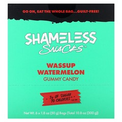 Gummy Candy, Wassup Watermelon, 6 Bags, 1.8 oz (50 g) Each