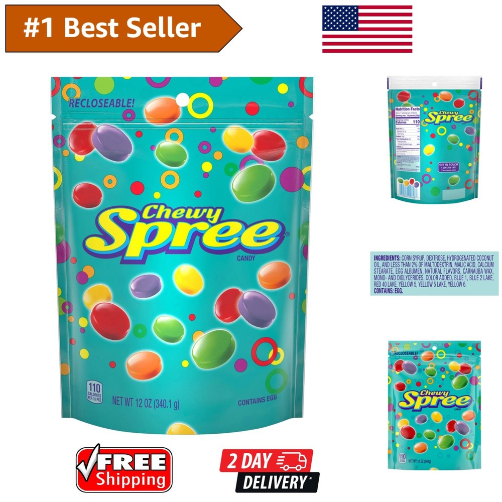 Delicious 12oz Spree Hard Candy – Resealable Bag with Assorted Fruity Flavors
