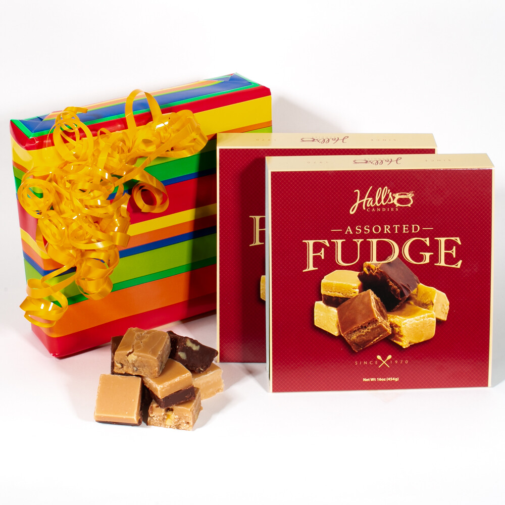 Celebration Fudge Gift Box, 2 Pounds Hall’s Assorted Fudge