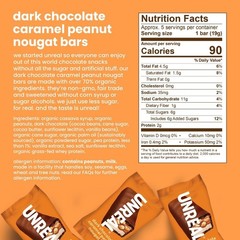 Unreal Dark Chocolate Caramel Peanut Nougat Bars 3.4 oz Bag