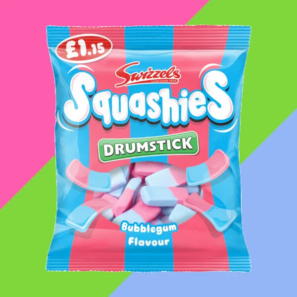 Swizzels Squashies Drumstick Bubblegum 120g Foam Gummy Candy From UK