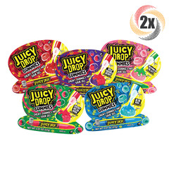 2x Packs Juicy Drop Chewy Gummies & Sour Gel Assorted Flavors Candy 2oz