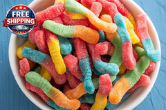 Sour Brite Crawlers Candy, Cherry-Lemon, Strawberry-Grape & Orange-Lime, Sweet a