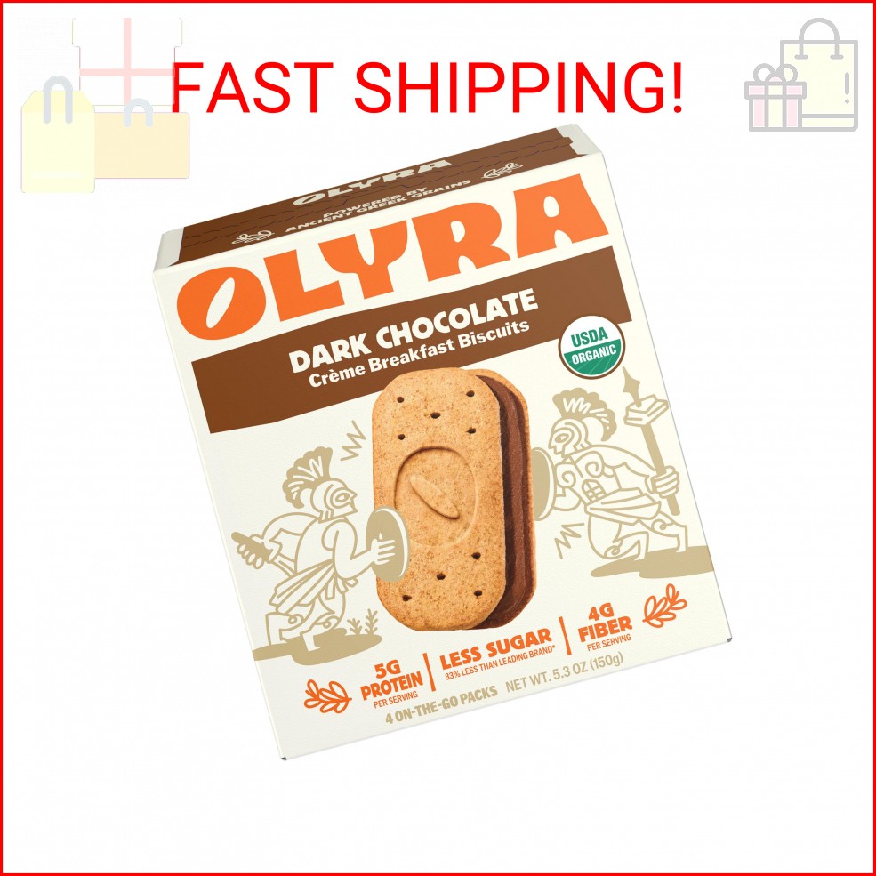 Olyra Creme Breakfast Biscuits – Dark Chocolate – Healthy Snacks for Kids and Ad