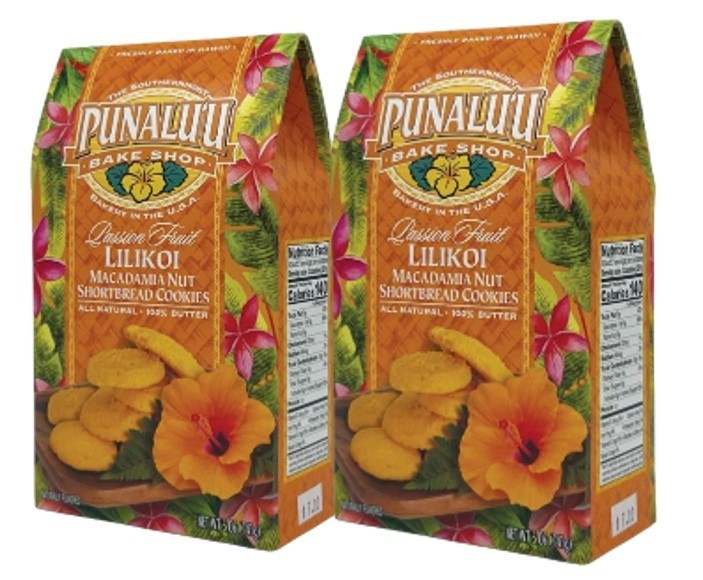 🌺Two Punaluʻu Lilikoi (Passion Fruit) Macadamia Nut Shortbread Cookies