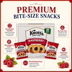 Knott’s Berry Farm Premium Shortbread Cookies, Raspberry, 2 oz, 36-count