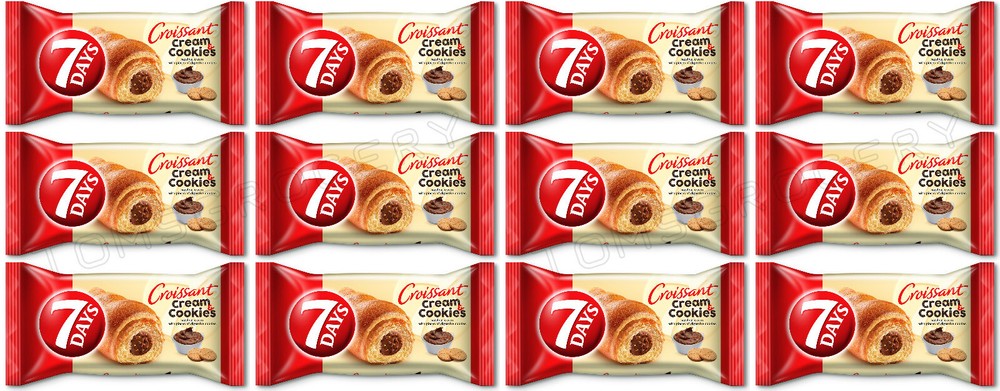 7DAYS Croissants with Cream Cookies Filling Fun Snacks Sweets 12 x 60g 2.1oz