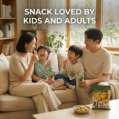 Korean Baked Sweet Rice Cracker Bites with Roasted Seaweed, Crunchy Korean Snack