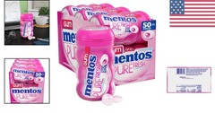 Pure Fresh Bubble Fresh Sugar-Free Gum with Xylitol – 6 Eco-Friendly Bottles