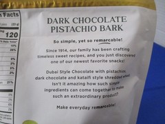 2 Edward Marc Dark Chocolate Dubai Style Pistachio Bark 7.5 Ounce Bag