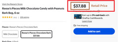 4 Pack Reese’s Pieces Milk Chocolate Candy with Peanuts Bark Bag 3.1 oz