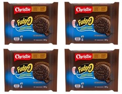 Fudgee-O Sandwich Cookies Double Stuf Creme Filled 303g (4 Pack)