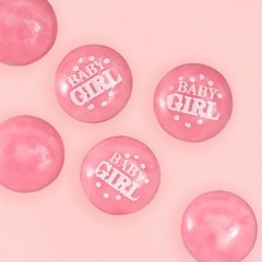 Baby Girl Pink Candy Gum Buttons, 2 Pound Bag (Approx. 180 Pieces), Pink…