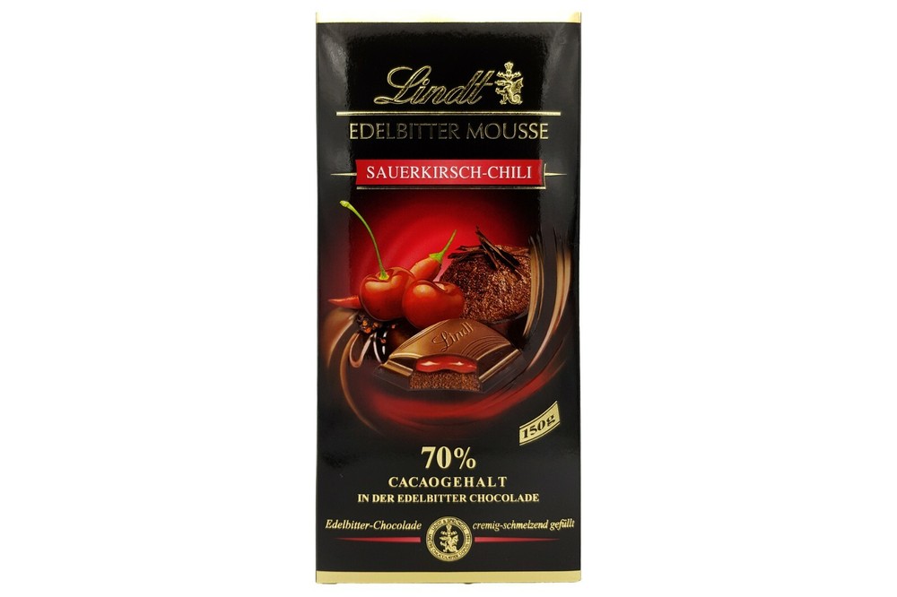 5x LINDT Sour Cherry & Chili fine dark mousse 🍫 70% cocoa chocolate ✈ TRACKED
