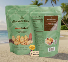 Honolulu Cookie Co. Mini Bites Chocolate Chip Macadamia Shortbread 16oz (2 Bags)