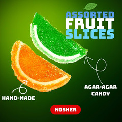 Assorted Fruit Slices | Candy Fruit Jelly | Vegan Gluten Free