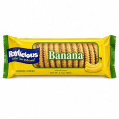 3x Raylicious Banana Sandwich Cookies Snack Fruit Flavor Sweet Treats New 3.5oz