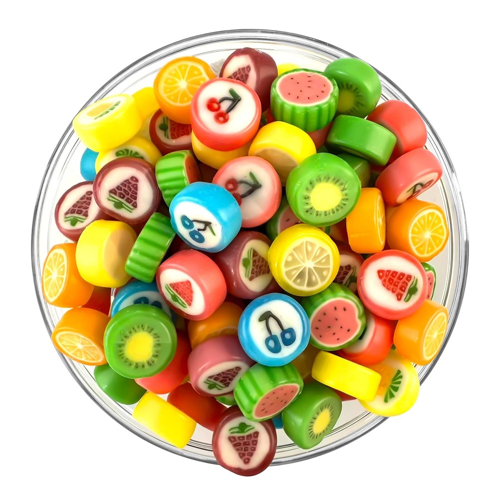 Lucky Boys Fruit Slices Candy Hard Bulk 1 lb Bag of Individually 1