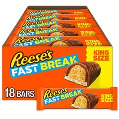 King Size Chocolate Peanut Butter Nougat Candy Bars – 3.5 oz (18 Count)