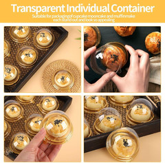 Hewnda 50 Pack 2 Inch Clear plastic mini cake box muffins box cookies cookies mu