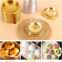 Hewnda 50 Pack 2 Inch Clear plastic mini cake box muffins box cookies cookies mu