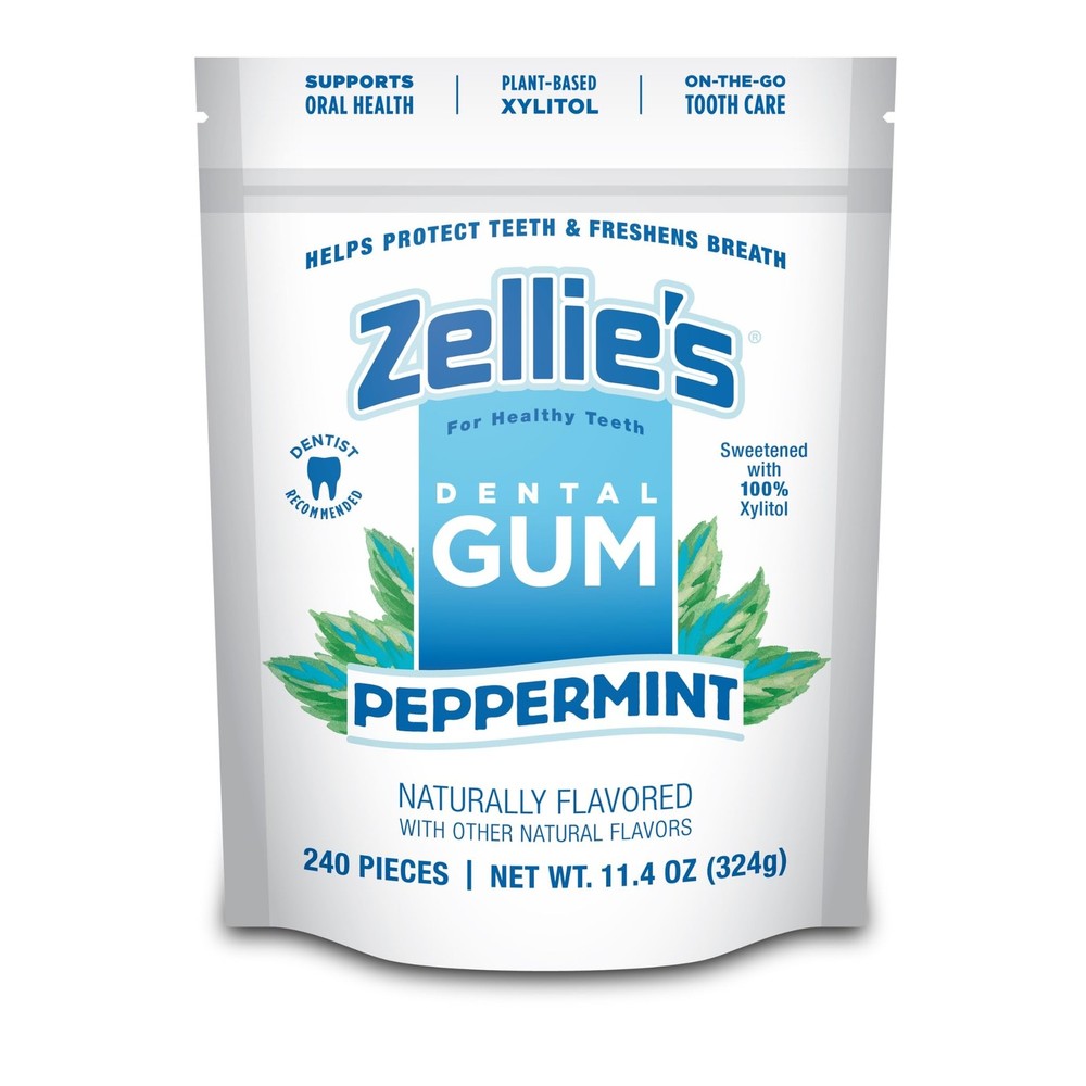 Zellie’s | 100% Xylitol Peppermint Chewing Gum | No Aspartame, Gluten Free, V…