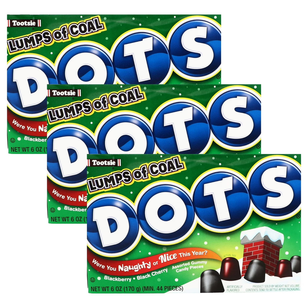 Lumps of Coal Dots Gumdrop Candies Theater box,6 oz (Pack of 3)