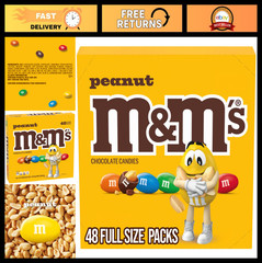 Peanut Chocolate Candy – Individually Wrapped 1.74 oz Bags, 48 Count Bulk for Pa