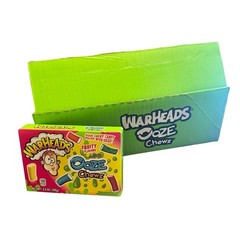 Warheads Ooze Chewz Gummi Candy Chews 3.5 Ounce Theater Box 12 Count Box BB 0426
