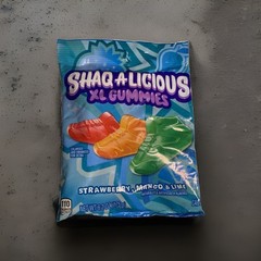 Shaq A Licious XL Gummies Sneakers Strawberry, Mango, Lime 6.2oz x2 Exp 10/26