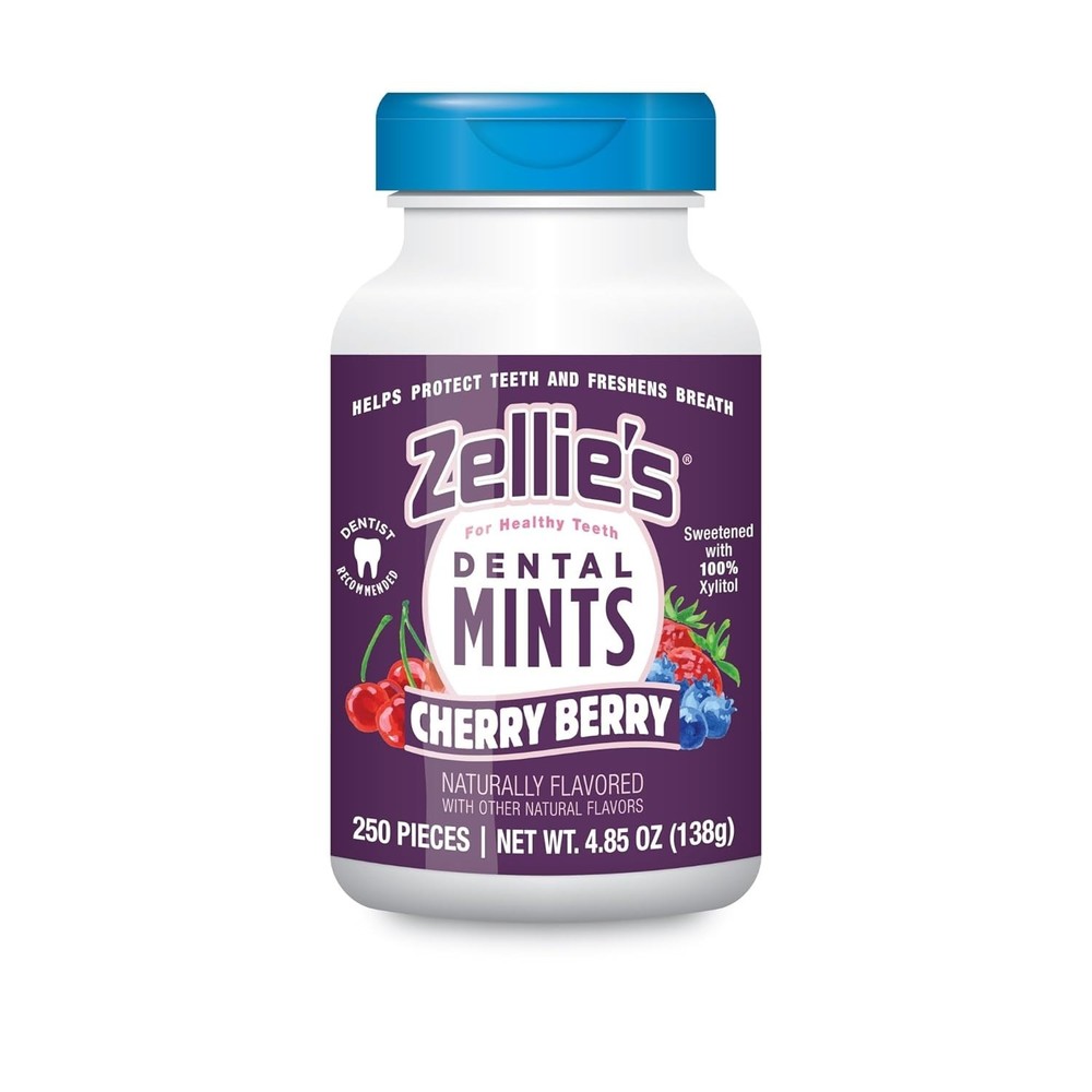 Zellie’s |100% Xylitol Sugar Free Cherry Berry Breath 250 Count (Pack of 1)