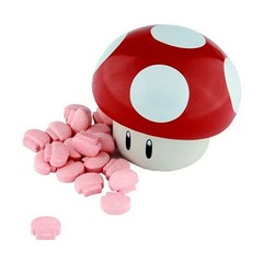 Super Mario Bros Sour Candy. (1) Collectible Tin. Sour Cherry or Green Shaped…