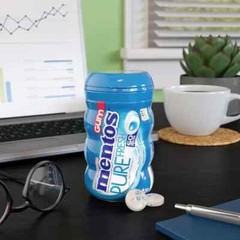 Mentos Pure Fresh Sugar-Free Chewing Gum with Xylitol,Fresh Mint,Pack of 4, 50pc