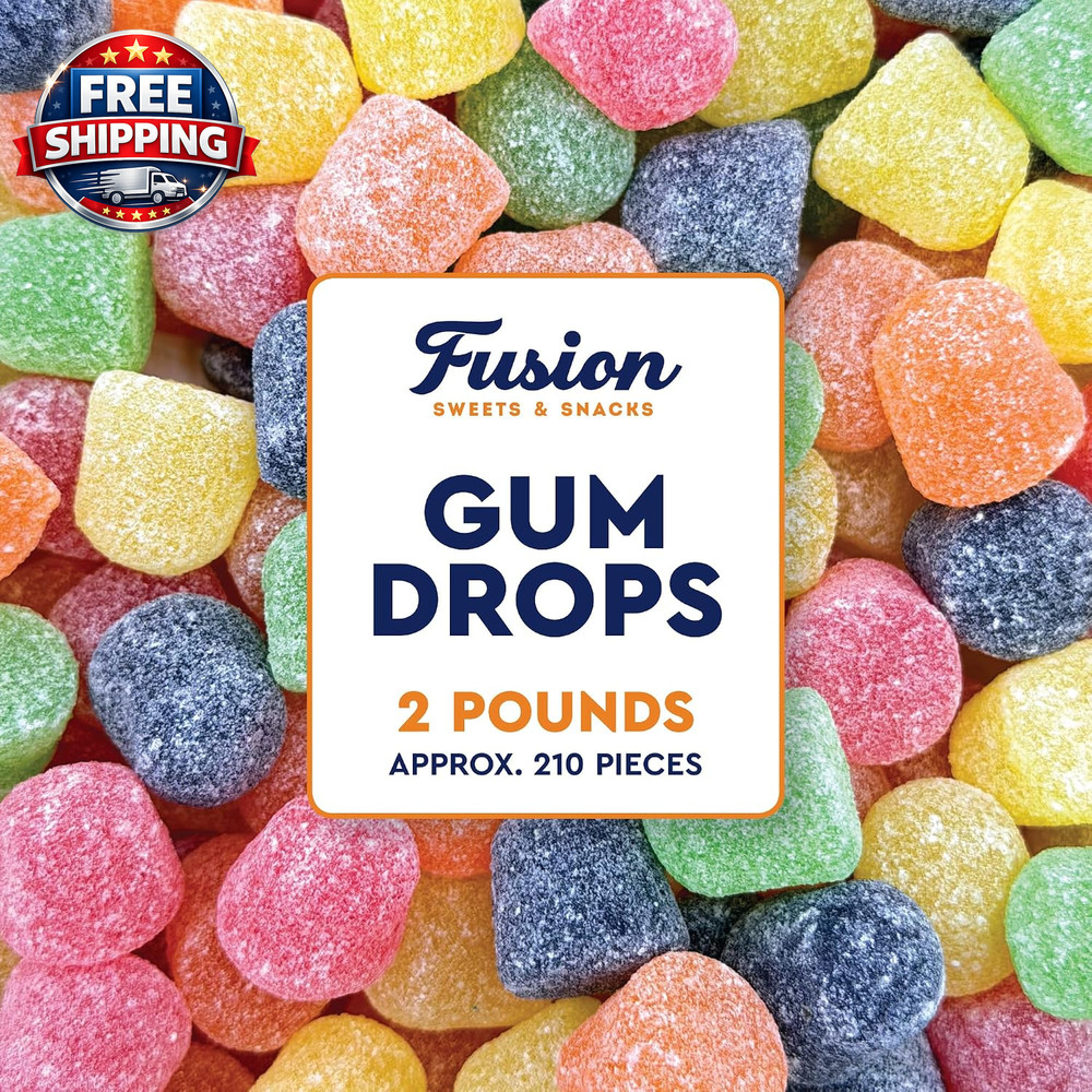 Gum Drops Candy 2 Pound Bag – Strawberry, Orange, Grape, Lime & Pineapple | Asso