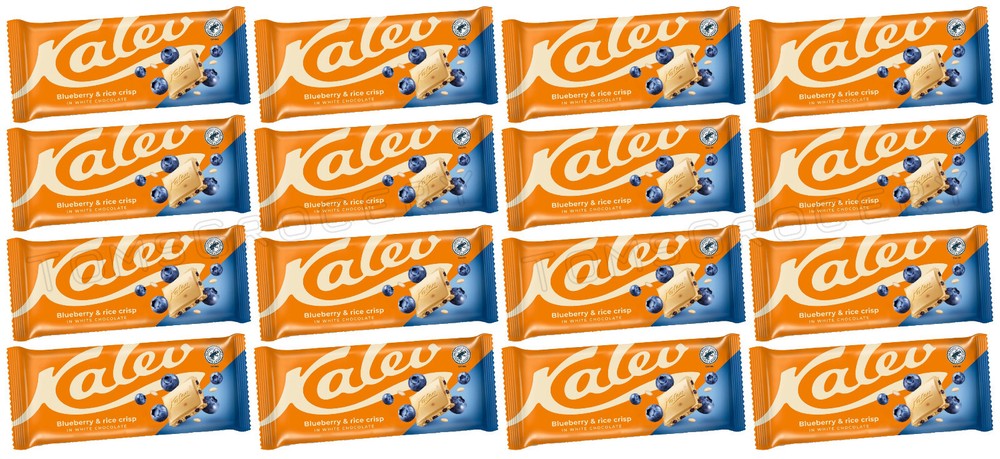 16 KALEV Blueberry & Rice Crisp White Chocolate Bars European Sweets Candy 95g