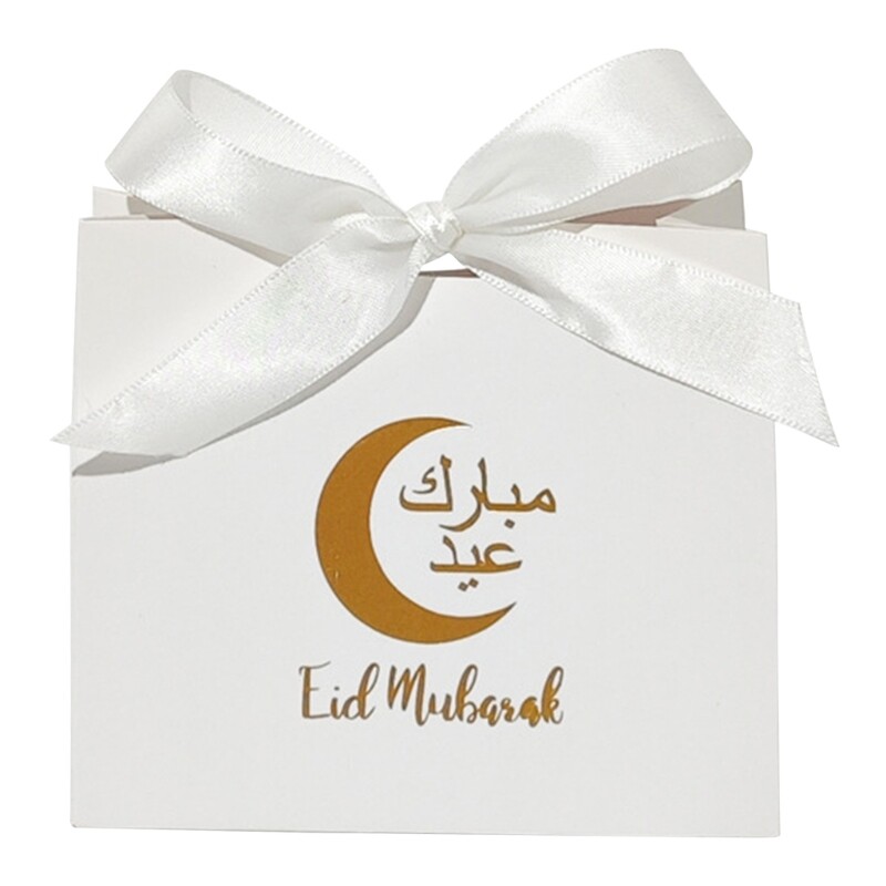 10pcs Eid Mubarak Candy Box with Ribbon Multifunction Organization Holder